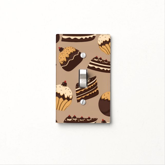 Chocolate and pastries pattern 3 light switch cover (In Situ)