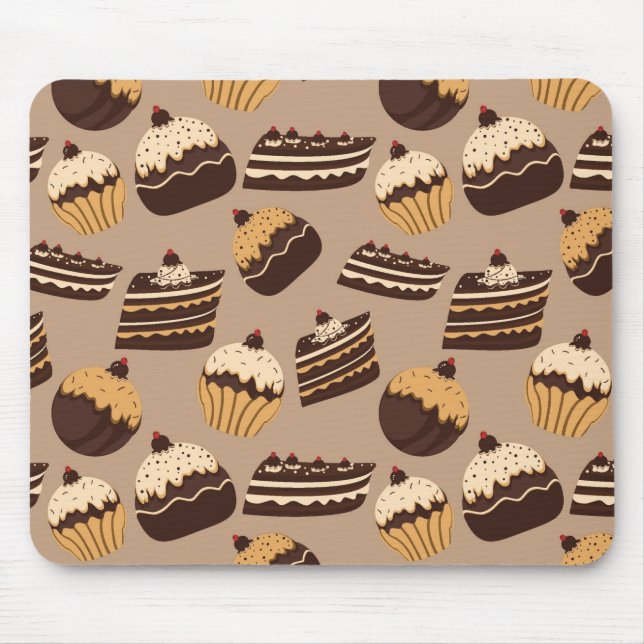 Chocolate and pastries pattern 3 mouse pad (Front)