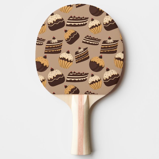 Chocolate and pastries pattern 3 Ping-Pong paddle (Front)