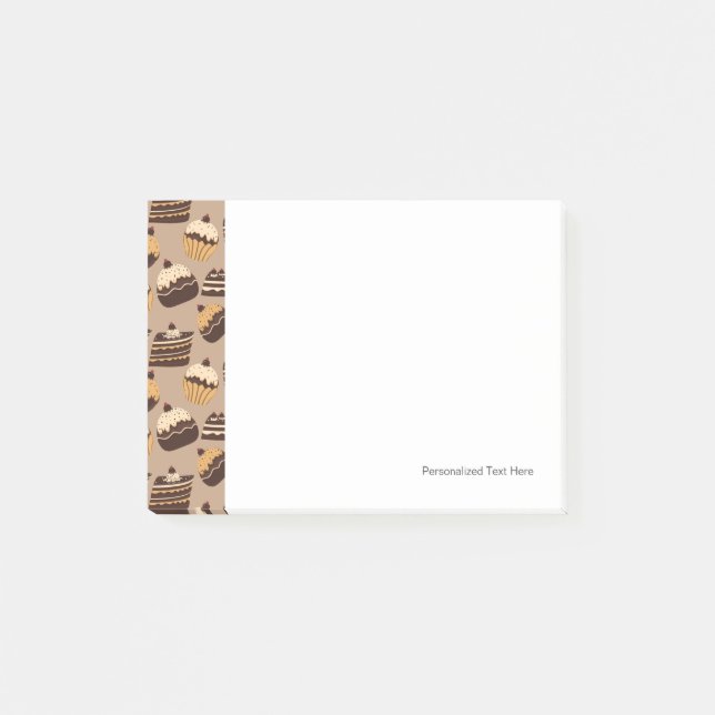 Chocolate and pastries pattern 3 post-it notes (Front)