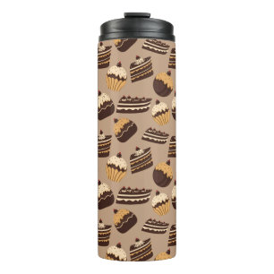 Chocolate and pastries pattern 3 thermal tumbler