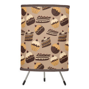 Chocolate and pastries pattern 3 tripod lamp