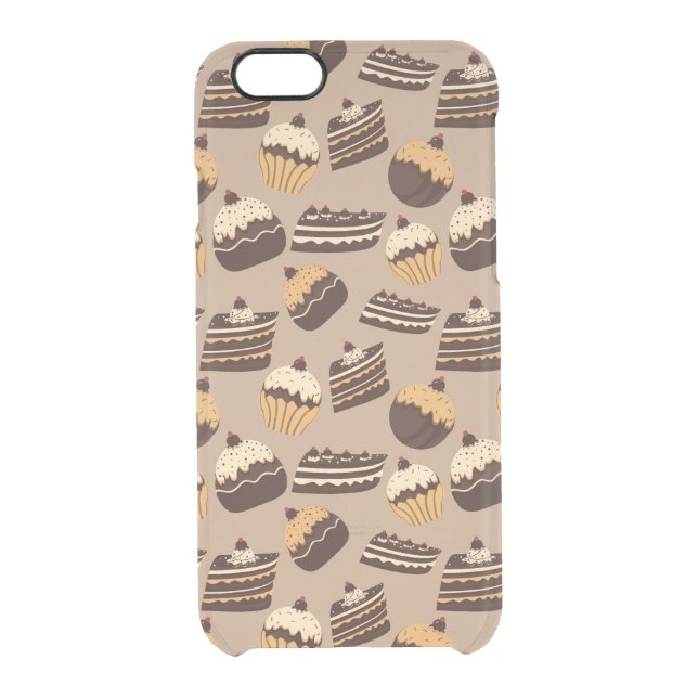 Chocolate and pastries pattern 3 uncommon iPhone case (Back)