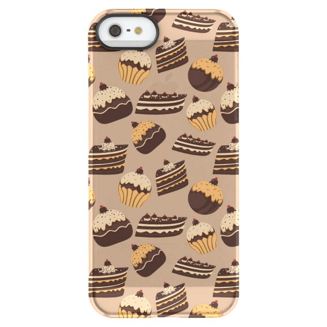Chocolate and pastries pattern 3 uncommon iPhone case (Back)