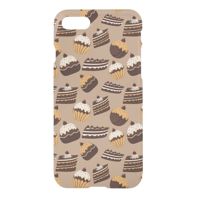 Chocolate and pastries pattern 3 uncommon iPhone case (Back)