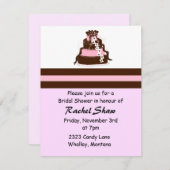 Chocolate and Pink Bridal Shower Invitation (Front/Back)