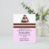 Chocolate and Pink Bridal Shower Invitation (Standing Front)