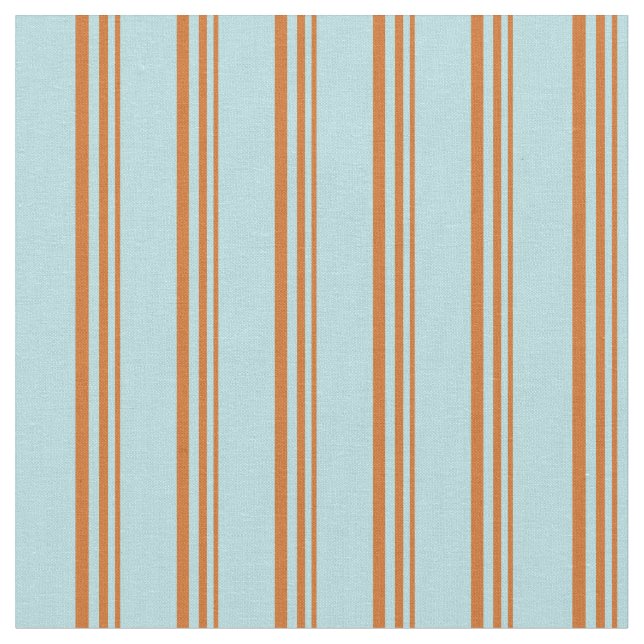 Chocolate and Powder Blue Lines/Stripes Pattern Fabric (Close Up)