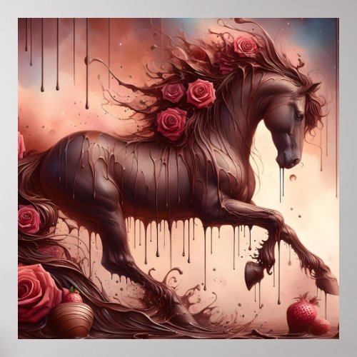 Chocolate and Roses Stallion Poster