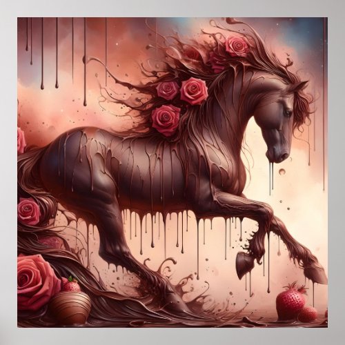 Chocolate and Roses Stallion Poster