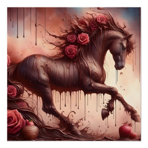 Chocolate and Roses Stallion Poster
