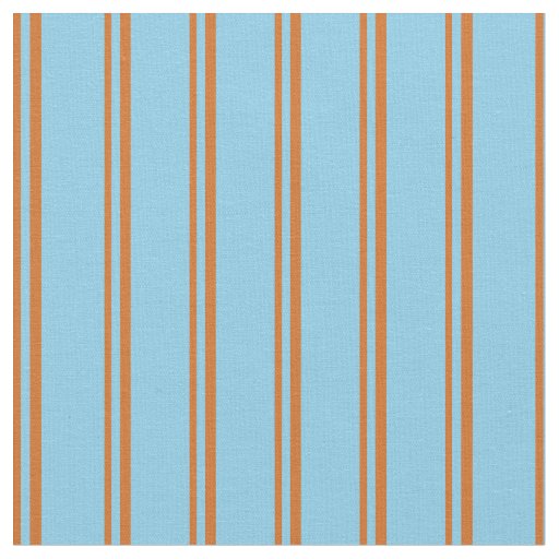 Chocolate and Sky Blue Stripes/Lines Pattern Fabric