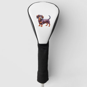 Chocolate and Tan  Cream Dachshund Painting - Wein Golf Head Cover