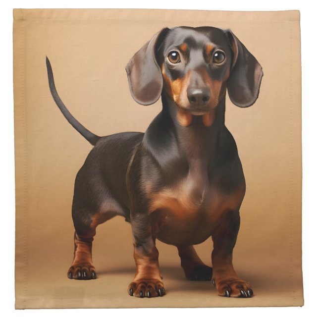 Chocolate and Tan Dachshund Dog Cloth Napkin (Front)