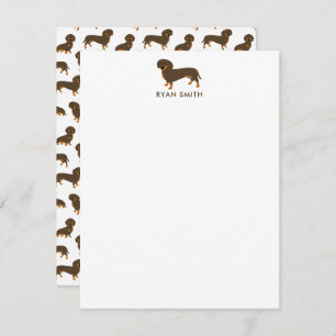 Chocolate and Tan Dachshund Note Card