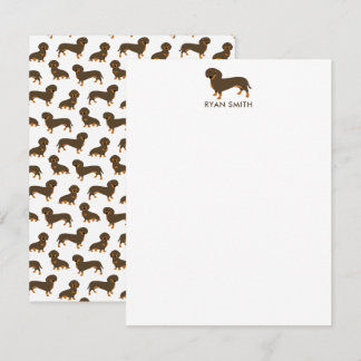 Chocolate and Tan Dachshund Note Card