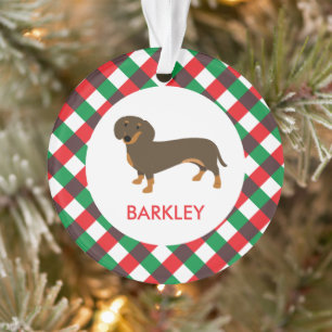 Chocolate and Tan Dachshund Ornament