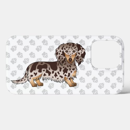 Chocolate And Tan Dapple Long Hair Dachshund Dog iPhone 13 Pro Case