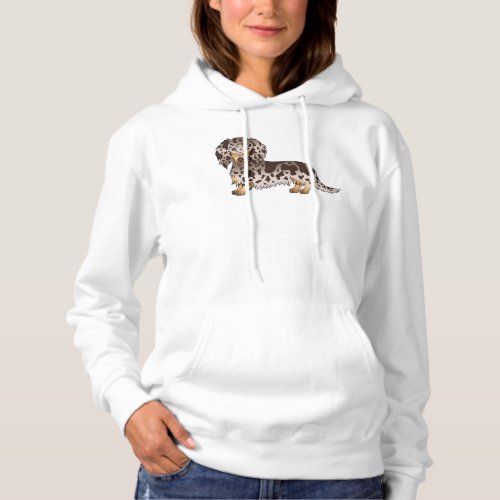 Chocolate And Tan Dapple Long Hair Dachshund Dog Hoodie