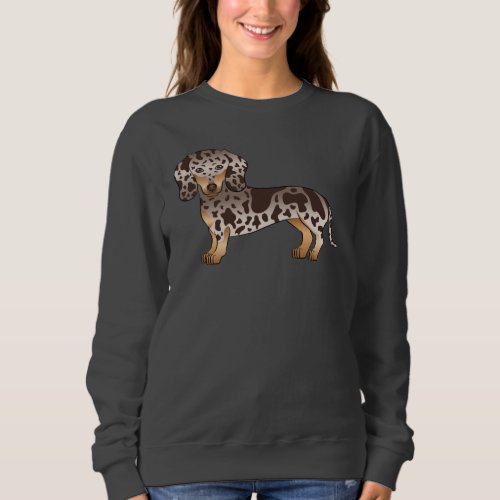 Chocolate And Tan Dapple Short Hair Dachshund Dog Sweatshirt