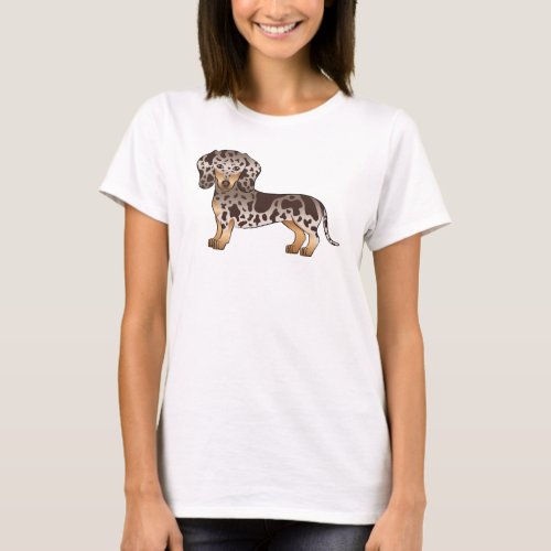 Chocolate And Tan Dapple Short Hair Dachshund Dog T_Shirt
