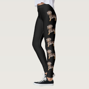 Chocolate And Tan Dapple Short Hair Dachshund Dogs Leggings