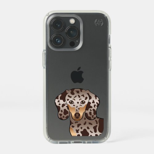 Chocolate And Tan Dapple Short Hair Dachshund Head Speck iPhone 13 Pro Case