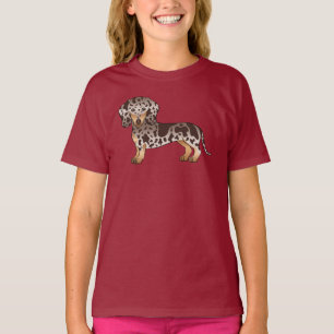 Chocolate And Tan Dapple Smooth Coat Dachshund Dog T-Shirt
