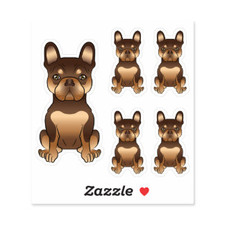 Chocolate And Tan French Bulldog Cute Cartoon Dog Sticker