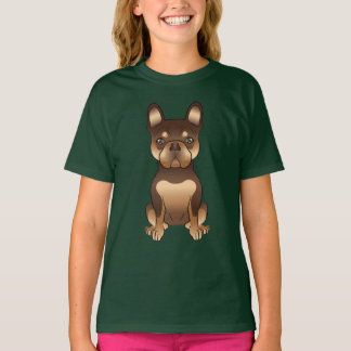 Chocolate And Tan French Bulldog Cute Cartoon Dog T-Shirt