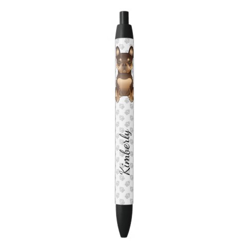 Chocolate And Tan French Bulldog Cute Dog  Name Black Ink Pen