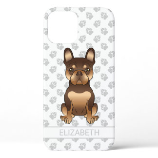 Chocolate And Tan French Bulldog Cute Dog &amp; Name iPhone 12 Case