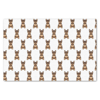 Chocolate And Tan French Bulldog Cute Dog Pattern Tissue Paper
