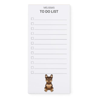 Chocolate And Tan French Bulldog Dog To Do List Magnetic Notepad