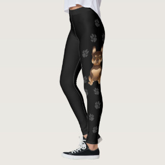 Chocolate And Tan French Bulldog / Frenchie &amp; Paws Leggings