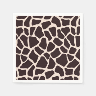 Chocolate and Tan Giraffe Paper Napkins