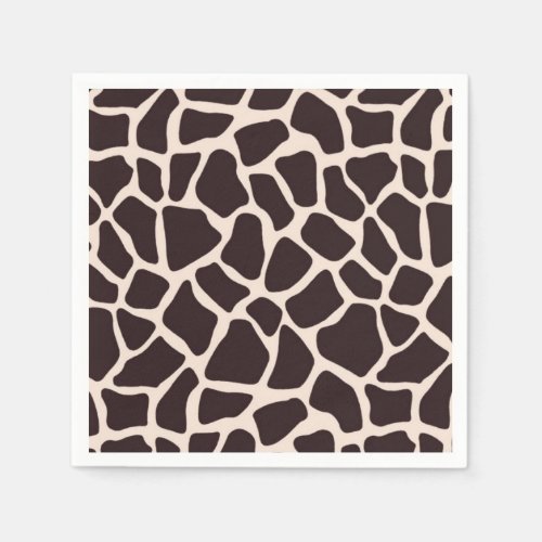 Chocolate and Tan Giraffe Paper Napkins