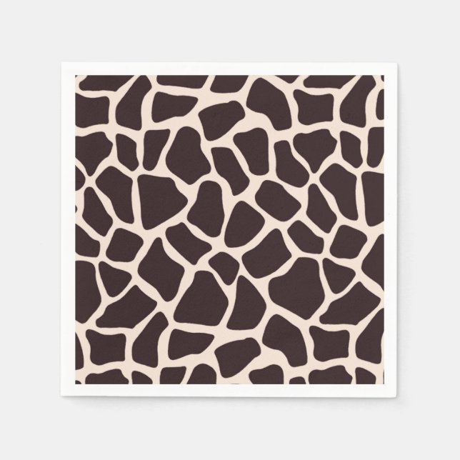 Chocolate and Tan Giraffe Paper Napkins (Front)