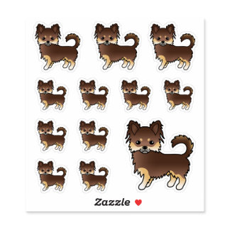 Chocolate And Tan Long Coat Chihuahua Dogs Sticker
