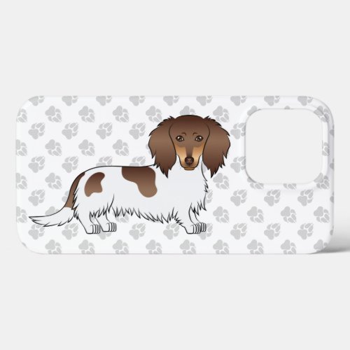 Chocolate And Tan Piebald Long Hair Dachshund Dog iPhone 13 Pro Case