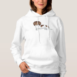 Chocolate And Tan Piebald Long Hair Dachshund Dog Hoodie
