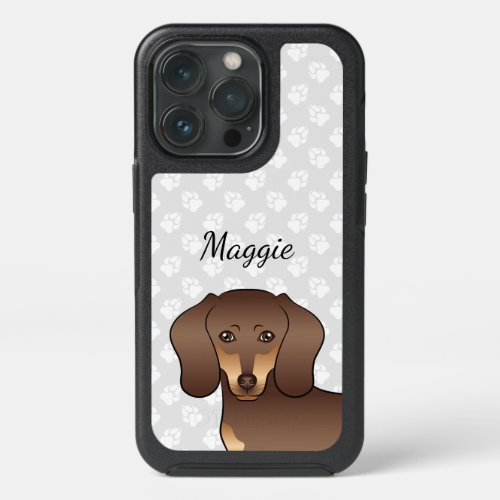 Chocolate And Tan Short Hair Dachshund Dog Head iPhone 13 Pro Case