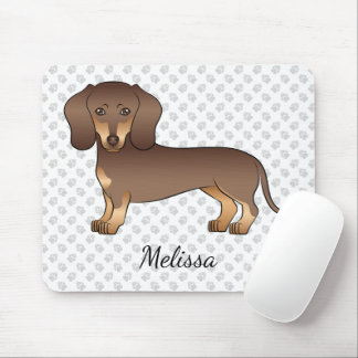 Chocolate And Tan Short Hair Dachshund &amp; Name Mouse Pad