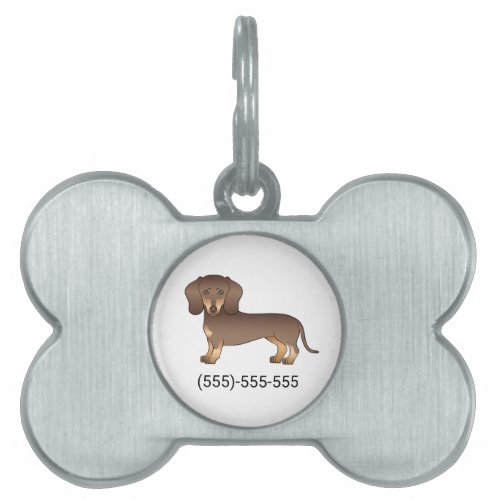 Chocolate And Tan Short Hair Dachshund  Number Pet ID Tag