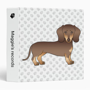 Chocolate And Tan Short Hair Dachshund & Text 3 Ring Binder