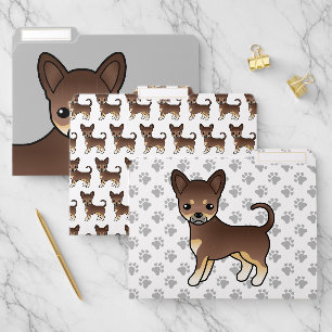Chocolate And Tan Smooth Coat Chihuahua Cute Dog File Folder