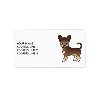 Chocolate And Tan Smooth Coat Chihuahua Cute Dog Label