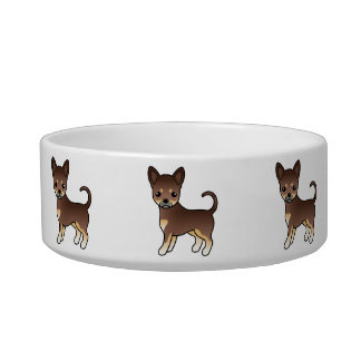 Chocolate And Tan Smooth Coat Chihuahua Cute Dogs Bowl