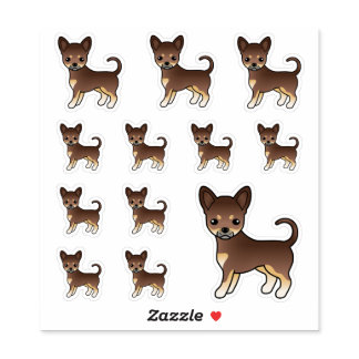 Chocolate And Tan Smooth Coat Chihuahua Cute Dogs Sticker