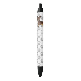 Chocolate And Tan Smooth Coat Chihuahua Dog &amp; Name Pen